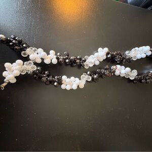 Chic Black and White Beaded Necklace